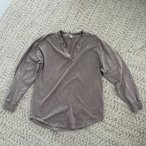 Casual Long Sleeve Henley Shirt from Aritzia